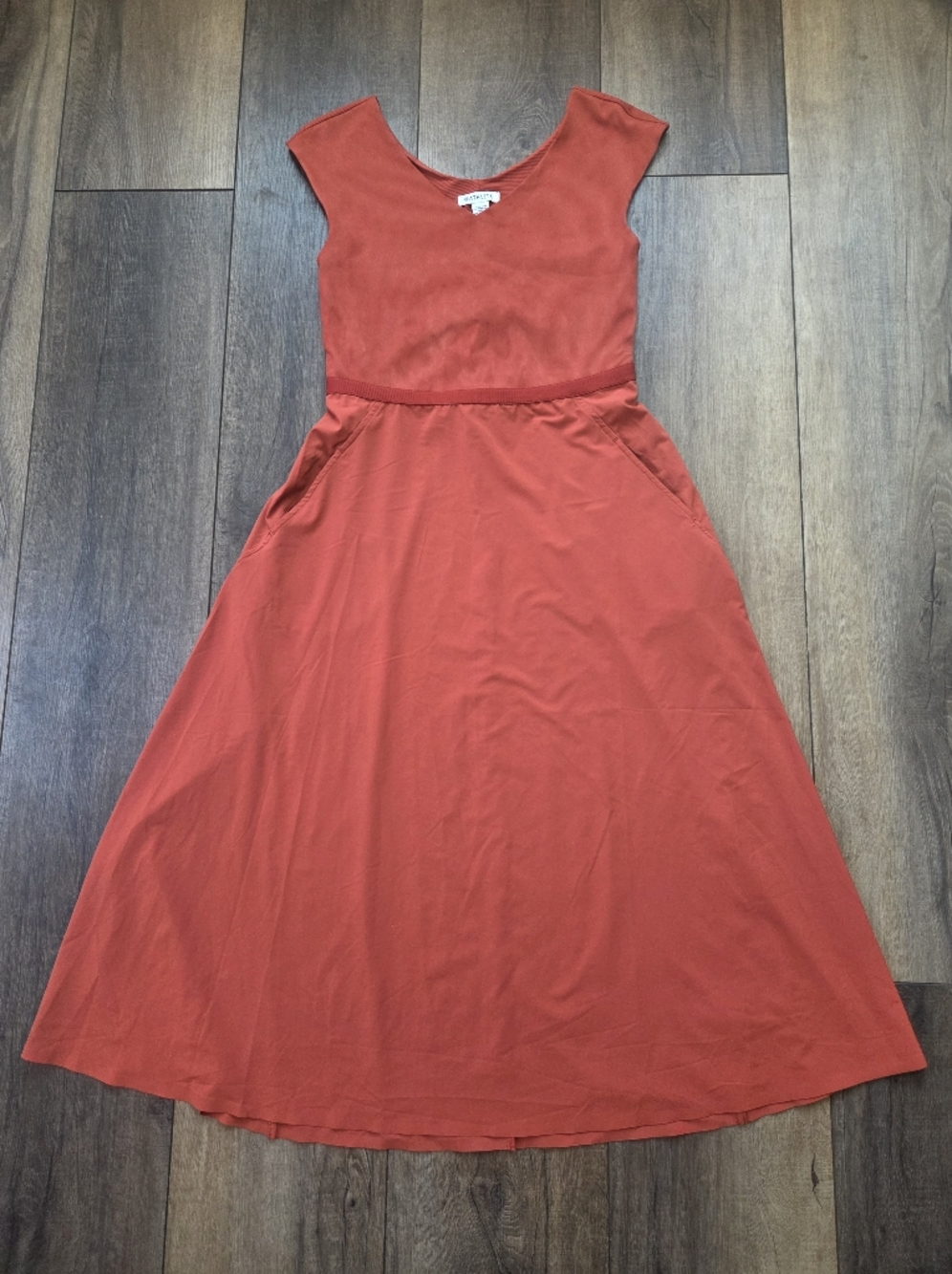 Athleta Ryder A-Line Midi Dress In Current Red - Picture 3 of 9